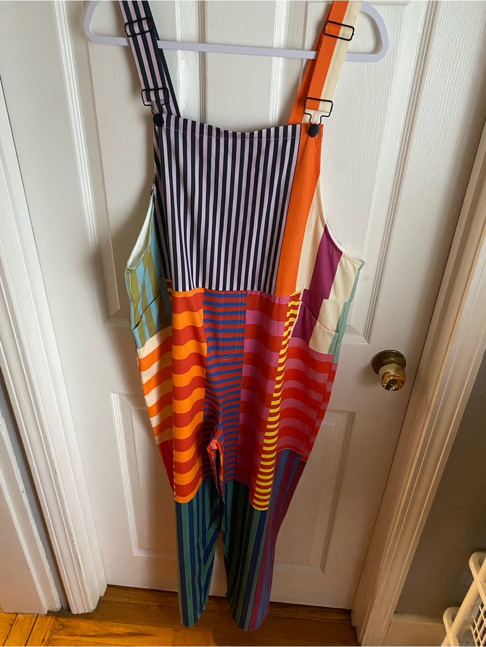 Multi Colored Multi Striped Overalls XL - Picture 2 of 6